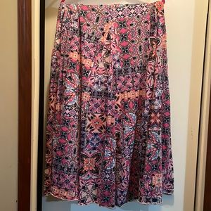Pink Multicolor Zac & Rachel flowing maxi skirt